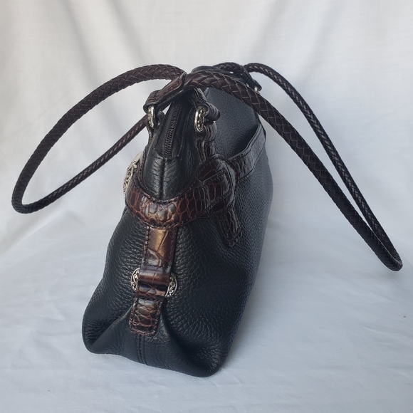 Brighton Black & Brown Pebble Leather Handbag - Picture 9 of 15